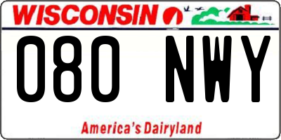 WI license plate 080NWY