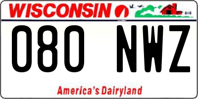 WI license plate 080NWZ
