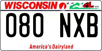 WI license plate 080NXB