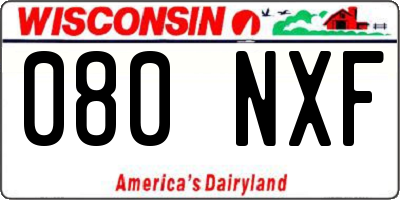 WI license plate 080NXF