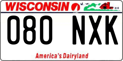 WI license plate 080NXK