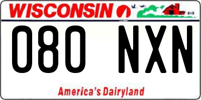 WI license plate 080NXN