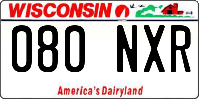 WI license plate 080NXR