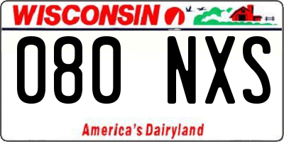 WI license plate 080NXS