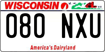 WI license plate 080NXU