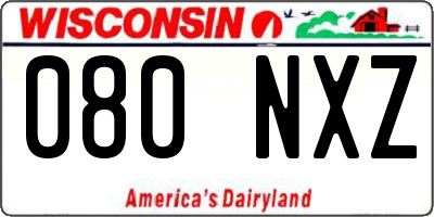 WI license plate 080NXZ