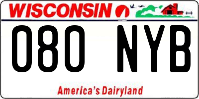 WI license plate 080NYB