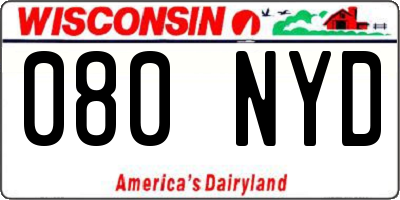 WI license plate 080NYD