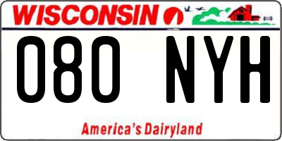 WI license plate 080NYH