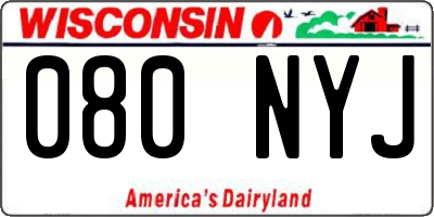WI license plate 080NYJ