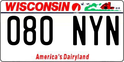 WI license plate 080NYN