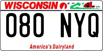 WI license plate 080NYQ