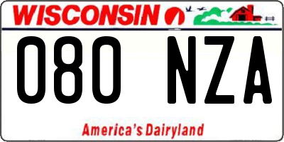 WI license plate 080NZA