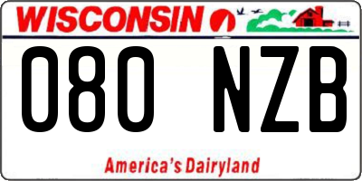 WI license plate 080NZB