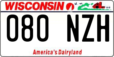 WI license plate 080NZH