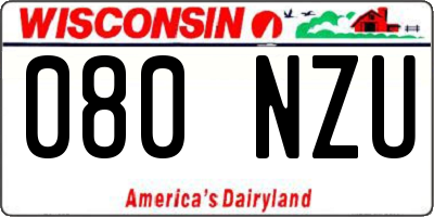 WI license plate 080NZU