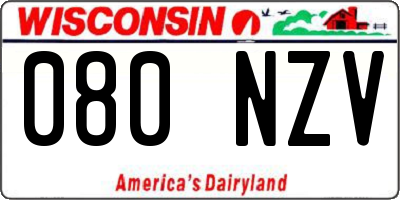WI license plate 080NZV
