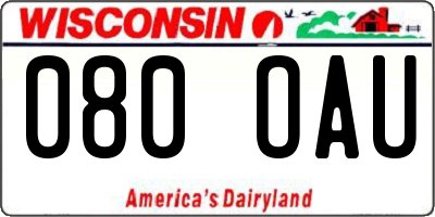 WI license plate 080OAU
