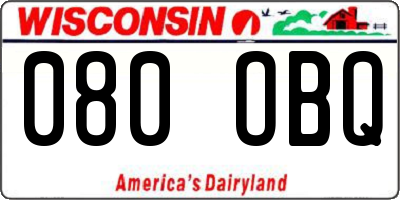 WI license plate 080OBQ