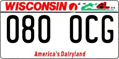 WI license plate 080OCG