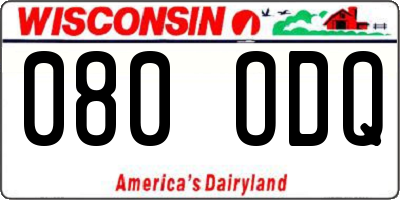 WI license plate 080ODQ