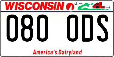 WI license plate 080ODS
