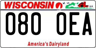 WI license plate 080OEA