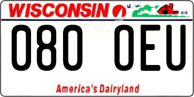 WI license plate 080OEU