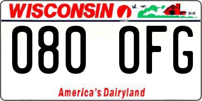 WI license plate 080OFG