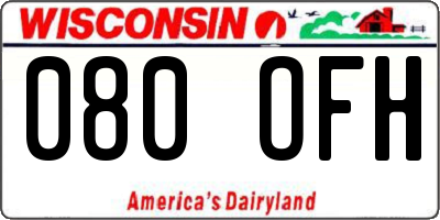 WI license plate 080OFH