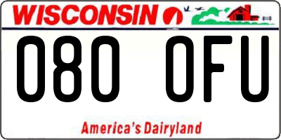 WI license plate 080OFU