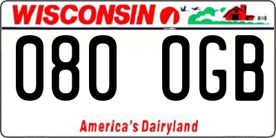 WI license plate 080OGB