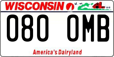 WI license plate 080OMB