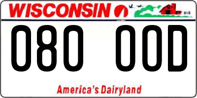 WI license plate 080OOD