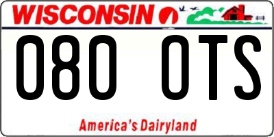 WI license plate 080OTS