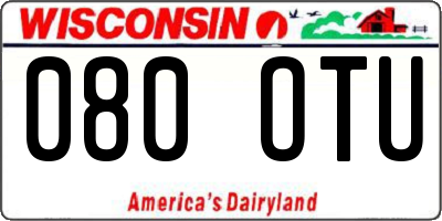 WI license plate 080OTU