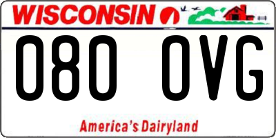 WI license plate 080OVG