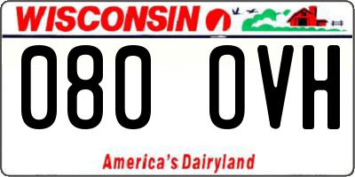 WI license plate 080OVH