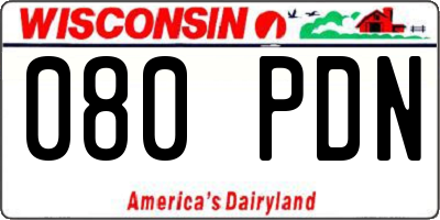 WI license plate 080PDN