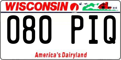 WI license plate 080PIQ