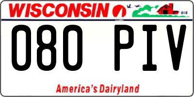 WI license plate 080PIV