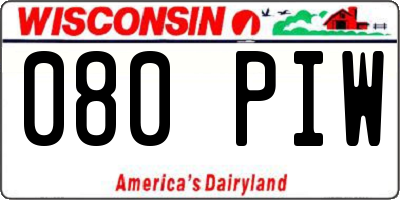 WI license plate 080PIW