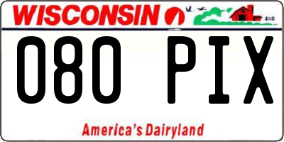 WI license plate 080PIX
