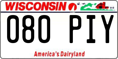 WI license plate 080PIY