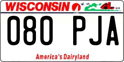 WI license plate 080PJA