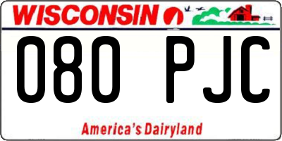WI license plate 080PJC