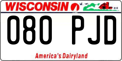 WI license plate 080PJD