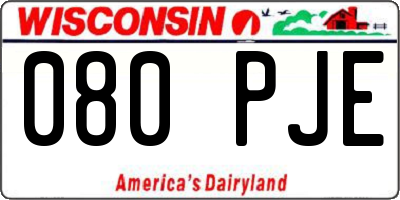 WI license plate 080PJE