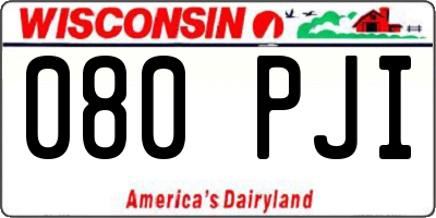 WI license plate 080PJI