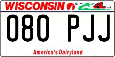 WI license plate 080PJJ